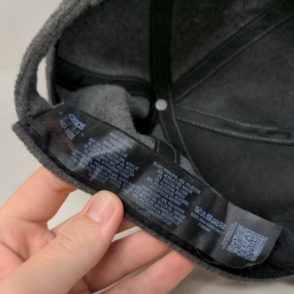 ASOS Design Slideback Hat Gray One Size Felt Adjustable 6 Panel Blank - Picture 7 of 7